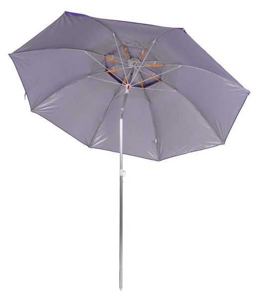 Плажен чадър Muhler YL1039, 200x200 см, UV защита, Стоманена рамка, Регулируем наклон, Лилав
