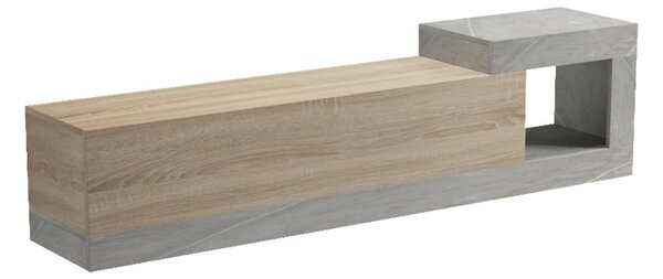 Стенен ТВ шкаф, Flato, сив, 150x29.5x38.5 см
