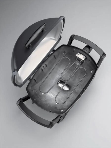Електрическо барбекю Weber Q2400 WB55020079DL, 2200W, 290C, 55x39 см, Емайлирани с порцелан чугунени скари, Вградени дръжки, Тъмносив