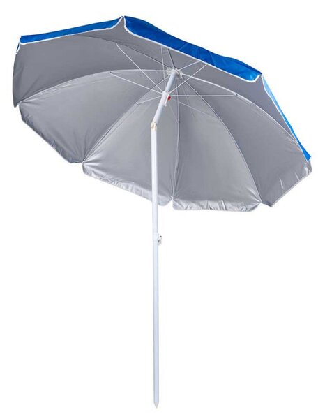 Плажен чадър Muhler 2111, 170x205 см, UV защита, Стоманена рамка, Регулируем наклон, Син