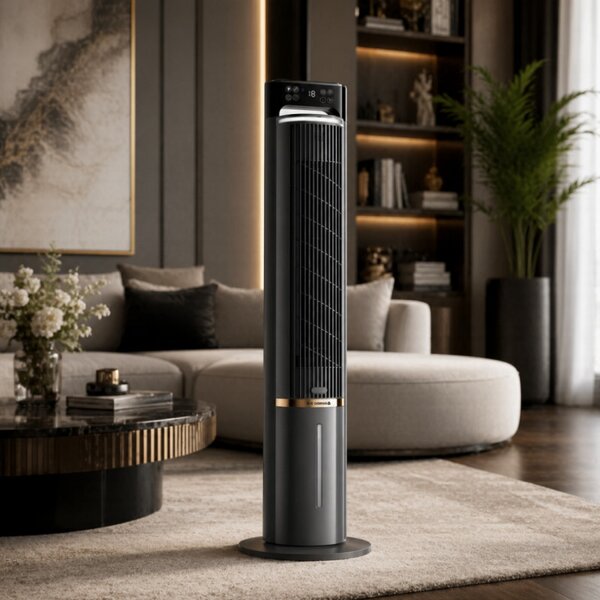 Охладител и освежител 2в1 Oliver Voltz OV51761CT, 75W, Таймер, Дигитален, Ароматизатор, Черен
