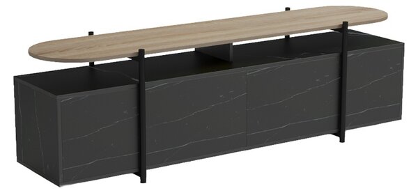ТВ шкаф, Medousa, черен, 35.5x160x50 см
