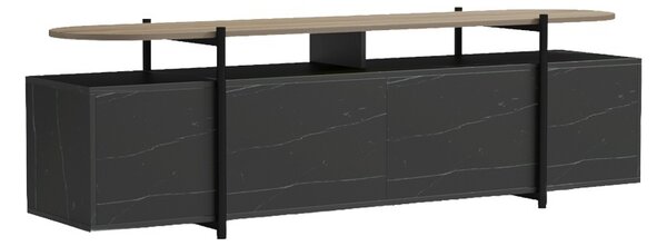 ТВ шкаф, Medousa, черен, 35.5x160x50 см