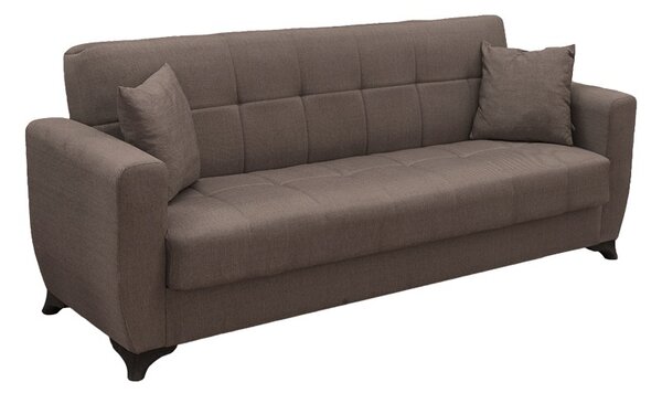 Разтегателен диван с място за съхранение „Модесто“, кафяв, 215x75x85 см