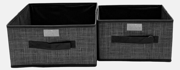 Sinsay - Сгъваеми кутии за съхранение с дръжки 2 pack - тъмносиво