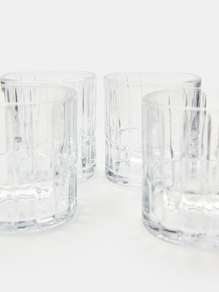 Sinsay - Чаши с релефен мотив 4 pack - clear