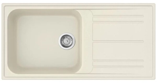 Кухненска мивка Smeg LZ150P, 100 см, Материал против надраскване, Лесен за почистване, Крем