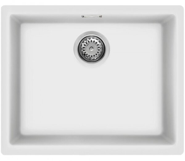 Кухненска мивка за под плот SMEG Quadra VZP56B, 56 см, Антибактериална, Устойчива на надраскване и UV, Бял
