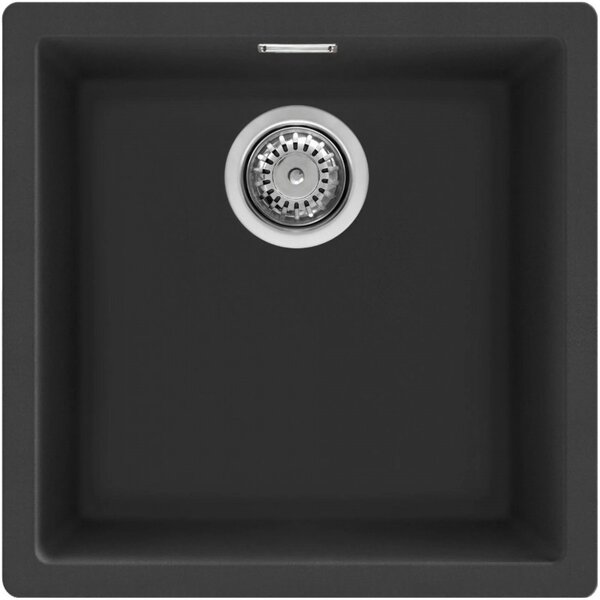 Кухненска мивка за под плот SMEG Quadra VZP45N, 45см, Антибактериална, Устойчива на надраскване и UV, Черен