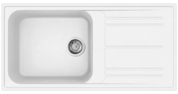 Кухненска мивка Smeg LZ150B, 100 см, Материал против надраскване, Лесен за почистване, Бял
