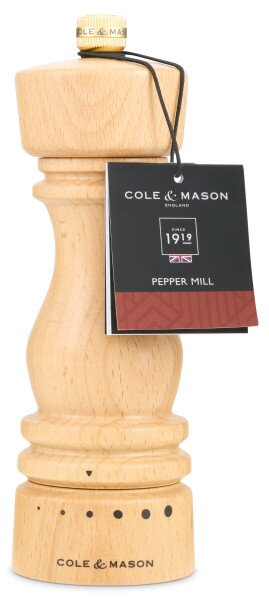 COLE & MASON Мелничка за пипер “LONDON“ - 18 см. - цвят натурален - с механизъм за прецизност