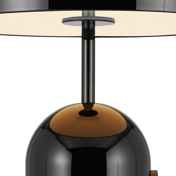 Tom Dixon LED настолна лампа Bell, черна, височина 43 cm, с димер, Затъмняване, Черен, Дневна/трапезария, Метал, Дизайн