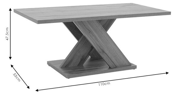 Масичка за кафе Соланж цвят сонома 110x55x47.5см