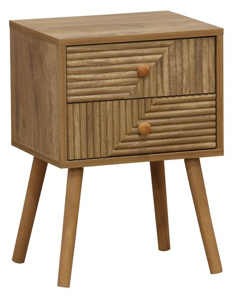 Нощно шкафче Historic с 2 чекмеджета, цвят естествено дърво 37.5x32x54см