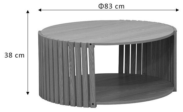 Масичка за кафе Heavenly MDF цвят естествено дърво D83x38см