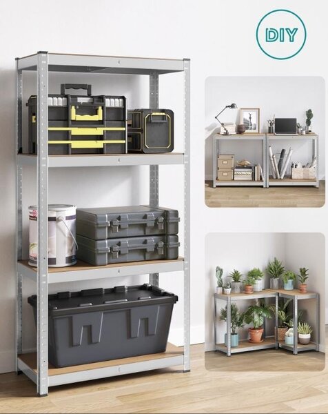Комплект от 2 метални рафта Songmics Черен 520 кг 40 x 80 x 160 см
