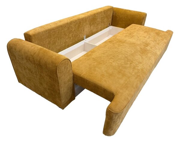 Разтегаем диван с 3 места и място за съхранение Storida, жълт, 94x255x92 см