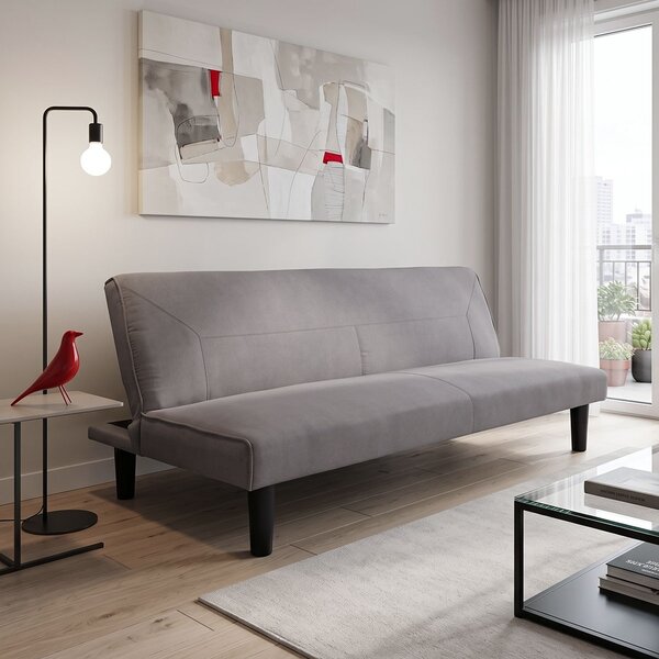 Разтегателен диван „Kedran“, сив, 75,5x166x70 см