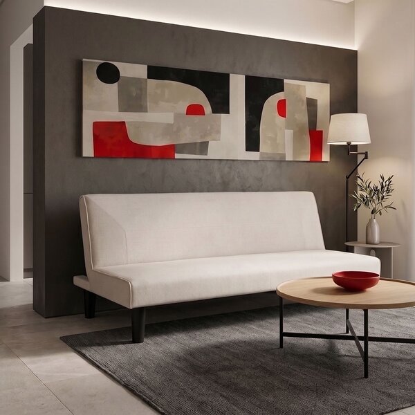 Разтегателен диван „Kedran“, бежов, 75,5x166x70 см