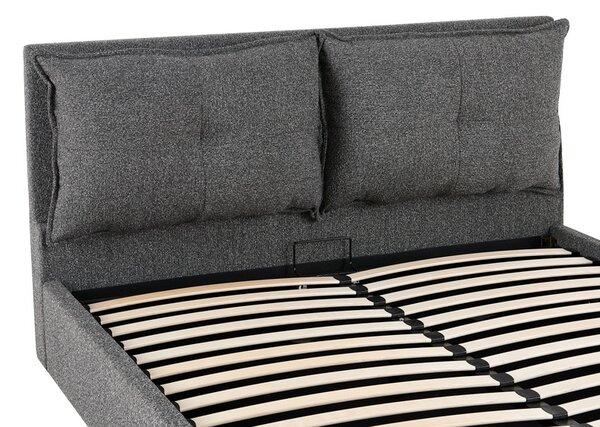 Рамка за двойно легло с място за съхранение Dorma, тъмно сиво, 223x172x95 см
