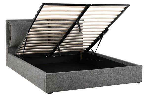 Рамка за двойно легло с място за съхранение Dorma, тъмно сиво, 223x172x95 см