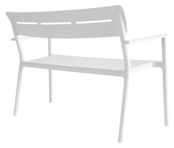 Двуместна пейка „Cadrin“, бяла, 60x117x83 см