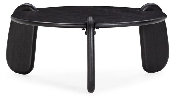 Черна кръгла масичка за кафе от масивно манго ø 80 cm Tamira – MOME