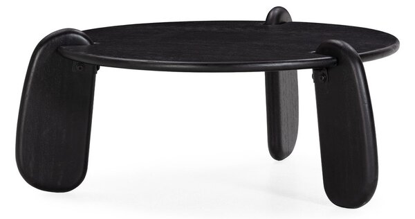 Черна кръгла масичка за кафе от масивно манго ø 80 cm Tamira – MOME