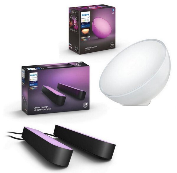Philips - КОМЛЕКТ 2x LED RGB димируеми настолни лампи Hue PLAY 6W/230V + настолна лампа GO