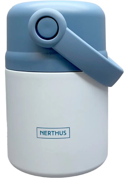 Nerthus Двустенен термос за храна с дръжка - син - 650 мл
