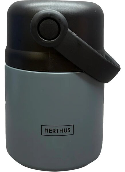 Nerthus Двустенен термос за храна с дръжка - сив - 650 мл