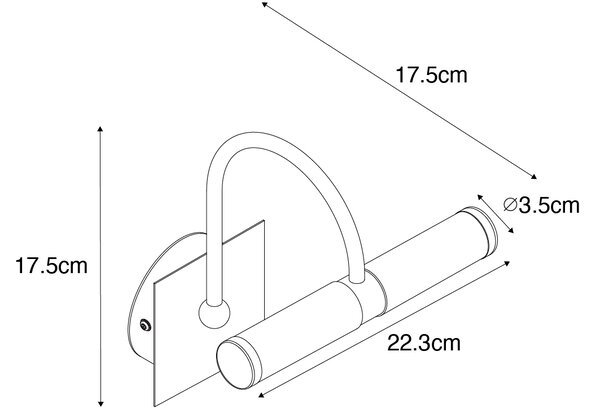 Класическа стенна лампа за баня бяла IP44 2 лампи - Bath Arc