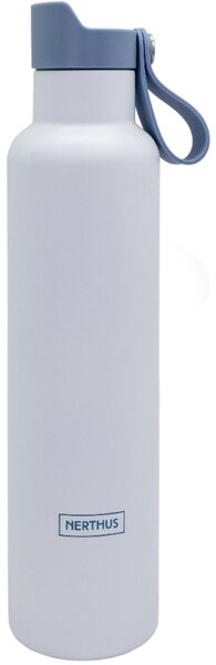Nerthus Двустенна спортна бутилка с дръжка Click Cap, цвят син - 750 мл