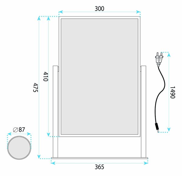 Огледало LED LUMI Black 30x40cm