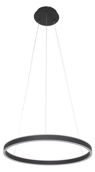 Steinhauer LED висящо осветление Ringlux Ø 60cm 2 светлини черно, Затъмняване, Черен, Дневна/трапезария, Метал, Модерен
