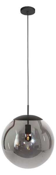 Steinhauer Висяща лампа Bollique, черна, Ø 40 cm, стъкло, 1-ф., сферична, Затъмняване, Черен, Дневна/трапезария, Стъкло, Глобус