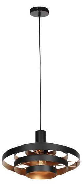 Steinhauer Висяща лампа Halo Cirque, черна, метал, Ø 50 cm, E27, Затъмняване, Черен, Дневна/трапезария, Метал, Модерен