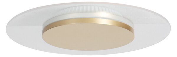 Steinhauer LED таванска лампа Lido, златист цвят, Ø 28 cm, Затъмняване, Злато / месинг, Дневна/трапезария, Метал, Модерен