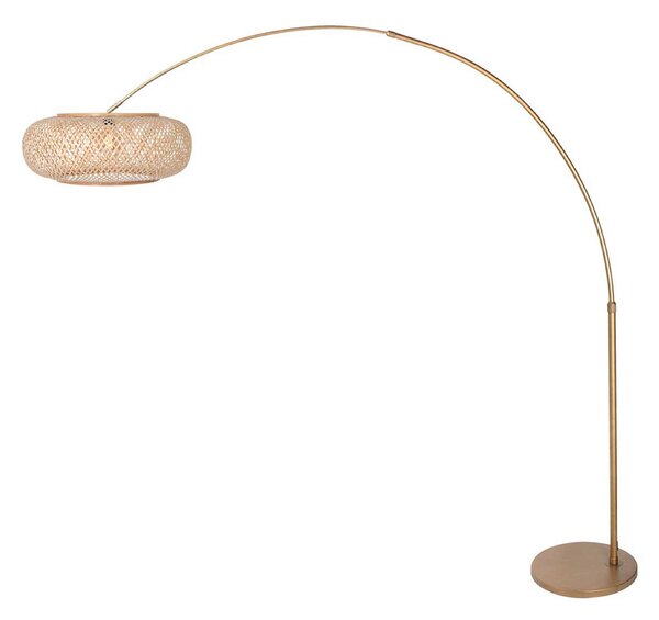 Steinhauer Аркова лампа Sparkled Light, бронзов цвят, бамбук, E27, Бронзов / античен месинг, Дневна/трапезария, Метал, Средиземноморски
