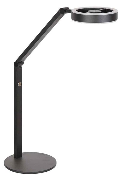 Steinhauer LED настолна лампа Ringlux, черна, метал, регулируема, Затъмняване, Черен, Дневна/трапезария, Метал, Модерен