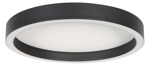 Steinhauer LED таванска лампа Ringlux, черна, Ø 30 cm, метал, 2700 K, Затъмняване, Черен, Дневна/трапезария, Метал, Модерен