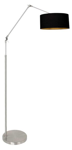 Steinhauer Степенна лампа Prestige Chic стоманено-черно-златиста Височина 250 cm, Затъмняване, Металик, Дневна/трапезария, Метал