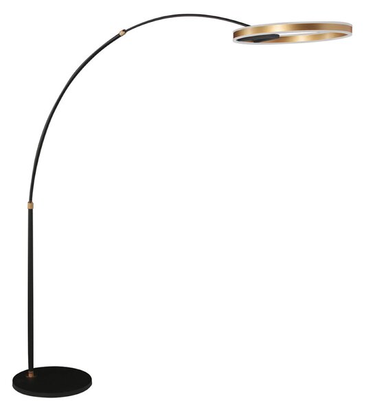 Steinhauer LED лъчева лампа Ringlux, черно/златно, метал, CCT, димер, Затъмняване, Черен, Дневна/трапезария, Метал, Модерен