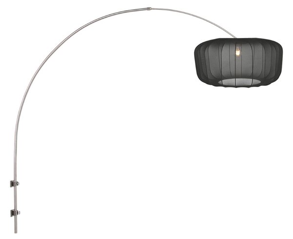 Steinhauer Стенна лампа Sparkled Light 4403ST, стомана/черен найлон, E27, Металик, Дневна/трапезария, Метал, Модерен