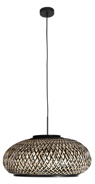 Steinhauer Висяща лампа Sparkled Light 4476ZW, плетена от бамбук, Ø 50 см, Затъмняване, Черен, Дневна/трапезария, Бамбук