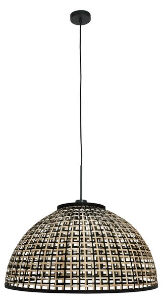 Steinhauer Висяща лампа Sparkled Light 4477ZW, плетена от бамбук, Ø 60 см, Затъмняване, Черен, Дневна/трапезария, Бамбук