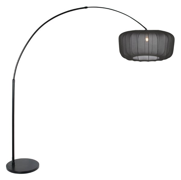 Steinhauer Свещник с извита основа Sparkled Light, черен/черен найлон, 240 см, Черен, Дневна/трапезария, Метал, Модерен