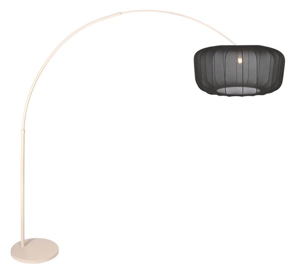 Steinhauer Светило с извита стойка Sparkled Light, крем/черен найлон, 240 см, Бежов, Дневна/трапезария, Метал, Модерен
