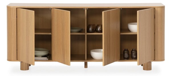 Скрин от декор от дъб в естествен цвят 180x75x40 cm Padoc – MOME