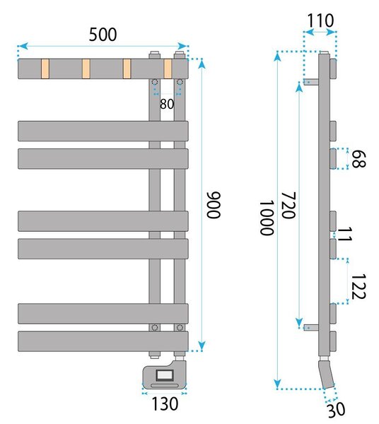 Електрически радиатор Rea Nexo 90X50 Grey